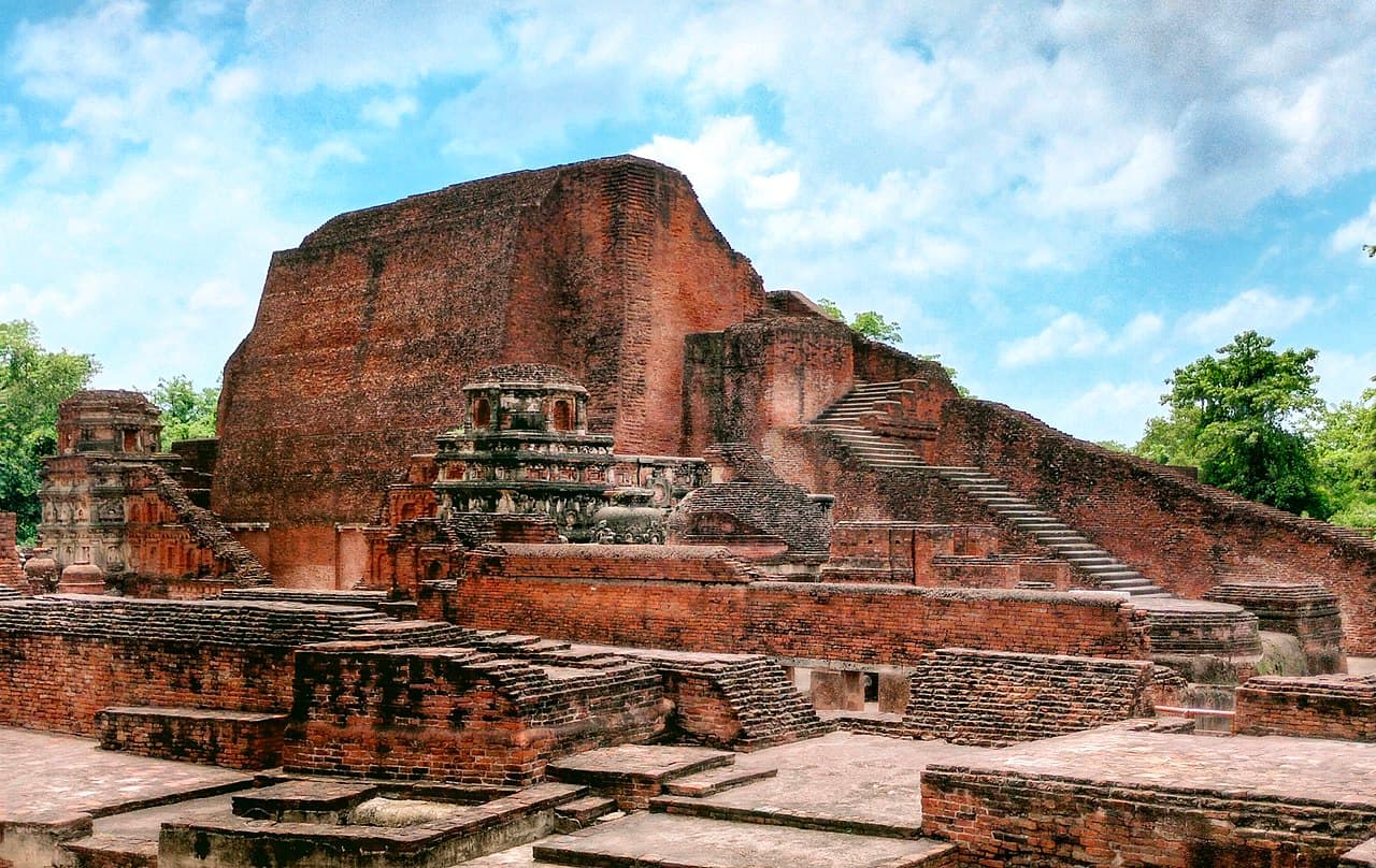 Nalanda archaeological remains in Bihar
